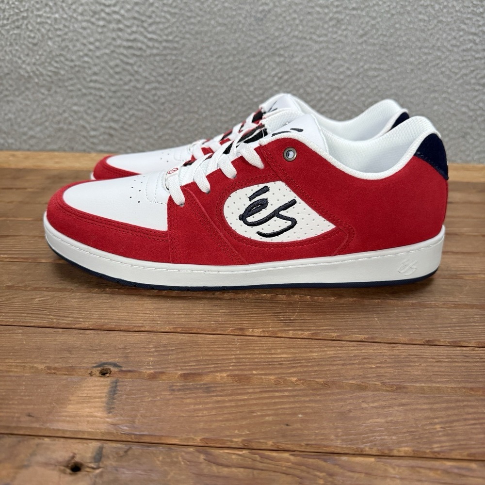 eS Shoes Mens 11 Red White Blue Accel Slim Skateboarding Sneakers Skater NEW - Picture 2 of 12